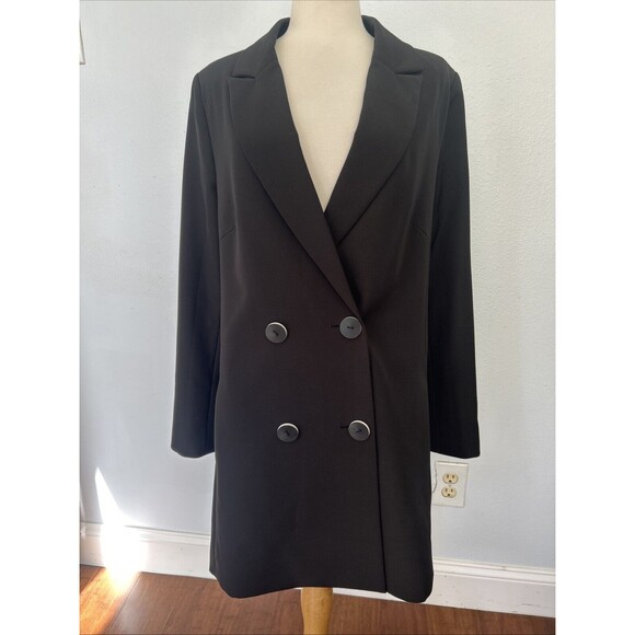 Misha Nonoo Womens 8 Black Double Breasted Blazer Jacket Size 8